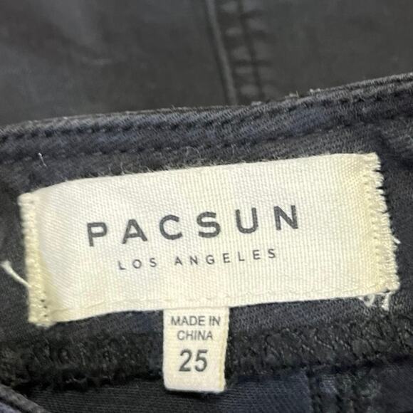 Pacsun Women's Black Mini Straight & Pencil Zipper Denim Jeans Skirt Size 25 - Picture 4 of 5